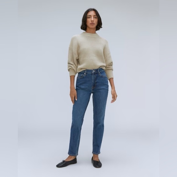 Everlane The Original Cheeky Jean High Rise Straight Leg Normcore Size 27 Crop - Picture 1 of 14